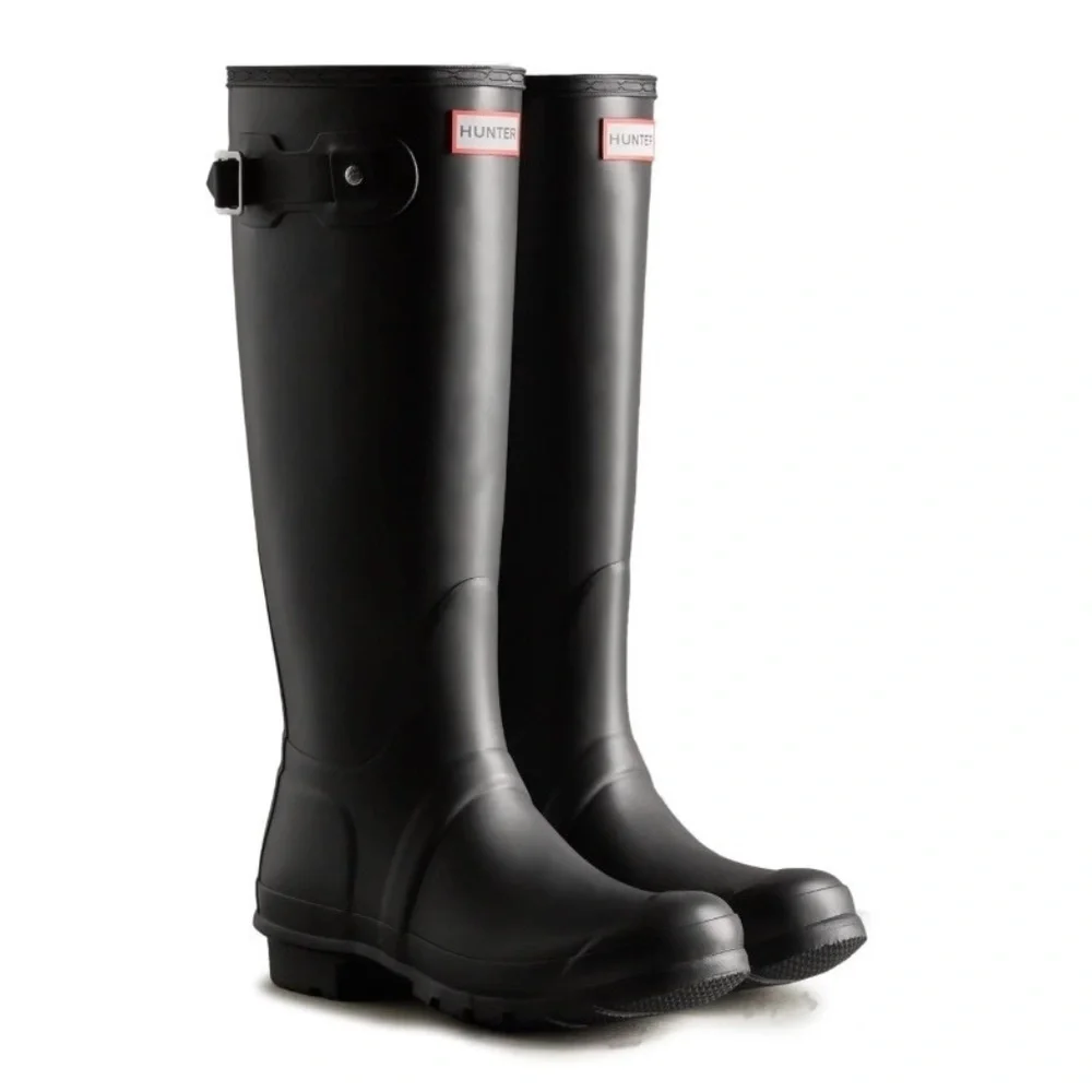 NEW HUNTER Original Tall Boots Black Matte Rain Shoe Waterproof High Quality